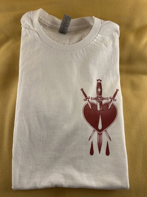 The Burning Eye Tattoo men's T-shirt, white and red