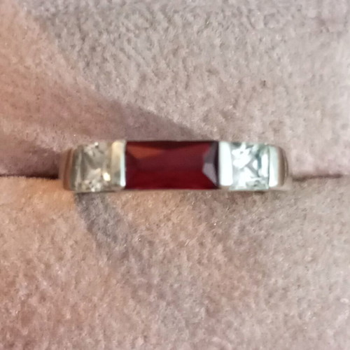 Silver ring 925 with zircon, size 53, used