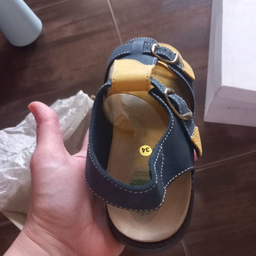 Biostep Anatomical Kids' Sandals Size 34 New Blue Yellow