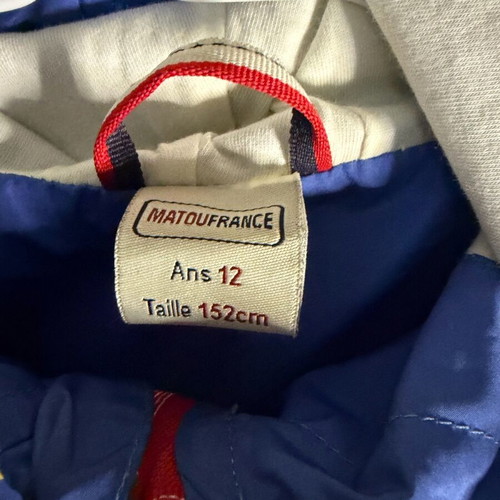 Matoufrance windbreaker blue like new for boy 12 years 152 cm