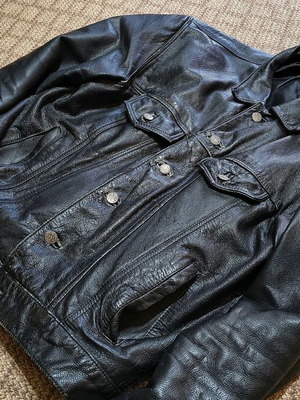 Leather jacket XL used, black