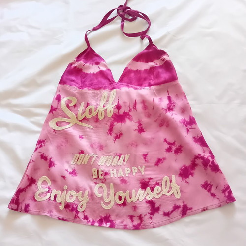 Staff Jeans & Co Vintage Y2K Pink Tie-Dye Halter Neck Top like new