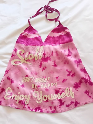 Staff Jeans & Co Vintage Y2K Pink Tie-Dye Halter Neck Top like new