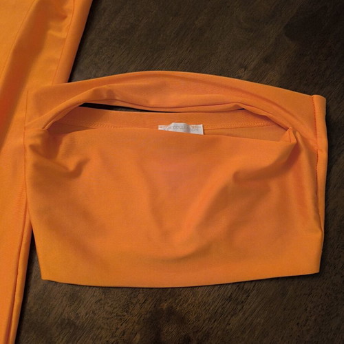 Decoro orange maxi skirt and top set