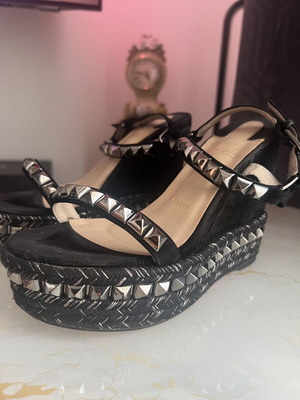 Louboutin sandals used, women's platform black size 37