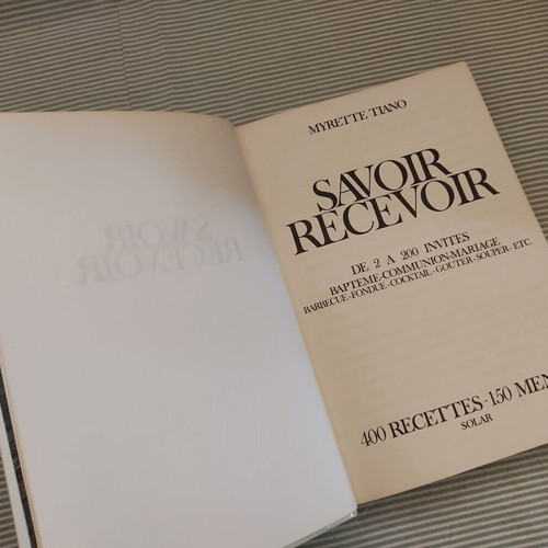 Savoir Recevoir book used, French, Myrette Tiano 1975