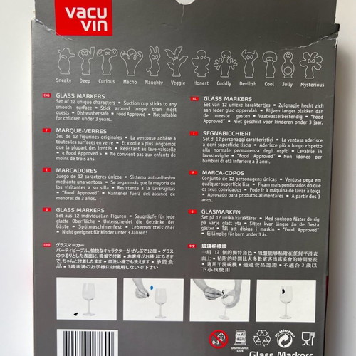 Vacu Vin Party People Glass Markers set of 12 new