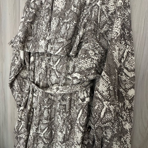 Trench coat snake print cotton new ASOS gray beige