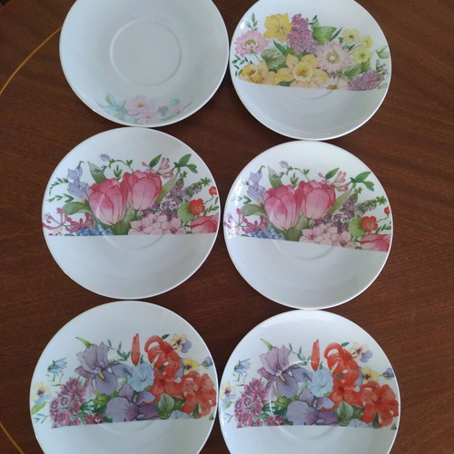 Ionias fruit plates new, set of 6 vintage