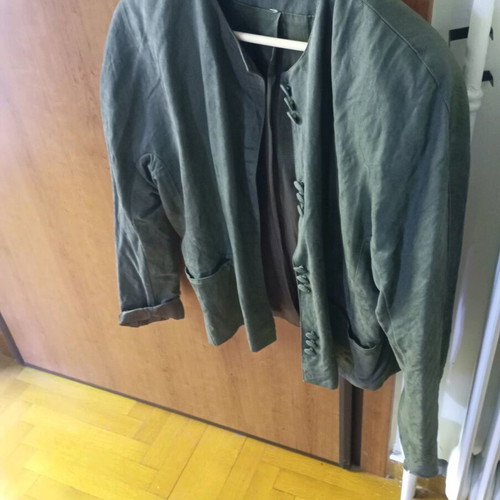 Jacket green velvet-like Italian, size M, like new