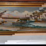  Πίνακας ζωγραφικής μεγάλος "Φάρος" με ελληνική επιγραφή.