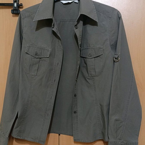 NEXT shirt uk 12 like new, olive green color, cotton