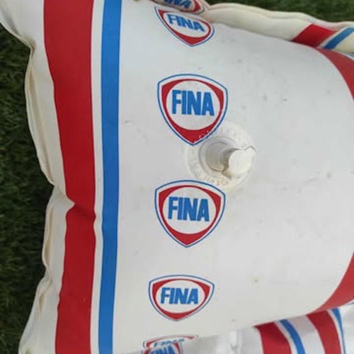 Inflatable mattress and lifebuoy FINA Motor Oil like new, 1960s