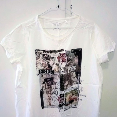 White cotton T-shirt XL SuZa brand new