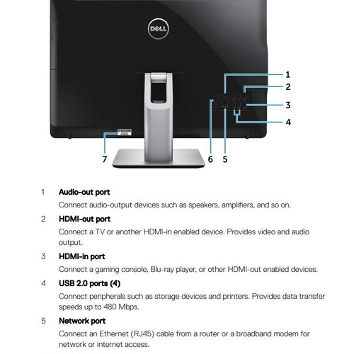 Dell Inspiron AIO 23.8" 5459 refurbished all-in-one PC with 16GB RAM, SSD, Windows 11