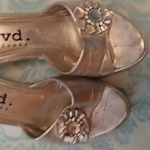 Silver platform sandals like new, size 37