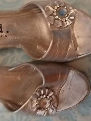 Silver platform sandals like new, size 37