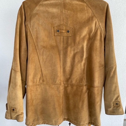 Men's leather jacket used, size XXL, tan color