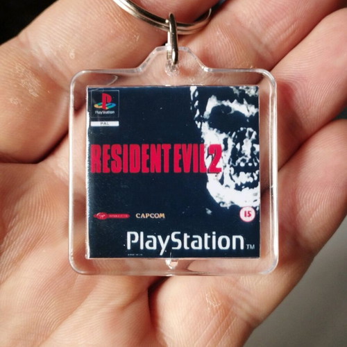 Resident Evil 2 PS1 keychain new acrylic