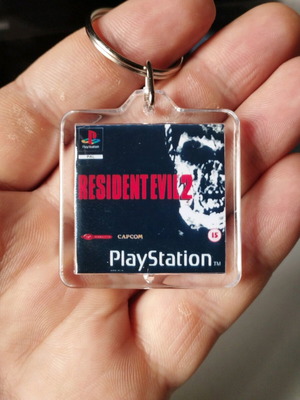 Resident Evil 2 PS1 keychain new acrylic