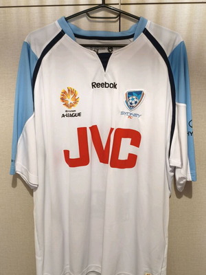 Reebok Sydney FC ποδοσφαιρική φανέλα σεζόν 2007/08 σε λευκό και γαλάζιο, μέγεθος XL