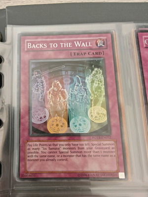 Yu-Gi-Oh card like new, Back to the Wall