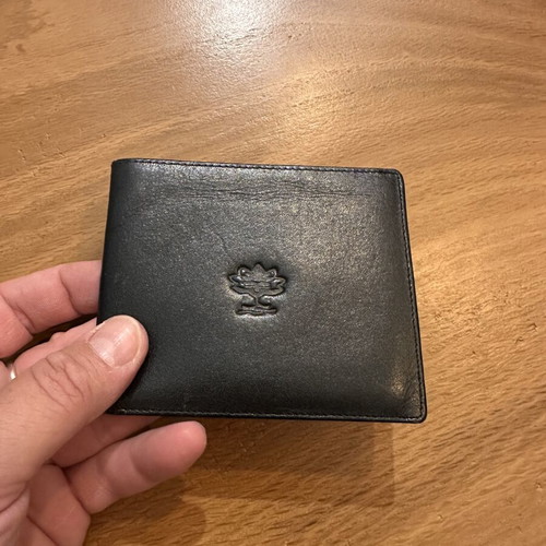 Leather Card and Bill Wallet pocket size 10cmx10cm, like new
