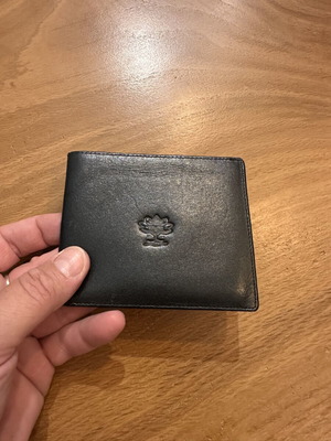 Leather Card and Bill Wallet pocket size 10cmx10cm, like new