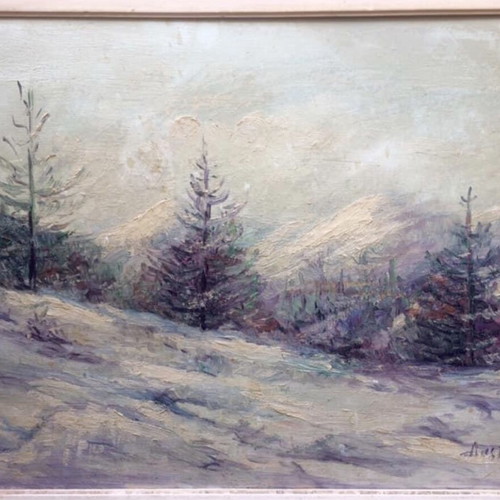 Spyros Daglaridis painting oil on hardboard like new