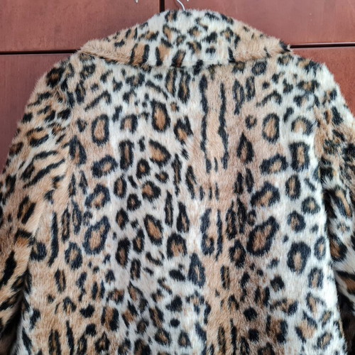 Mango faux fur coat, small, beige and brown