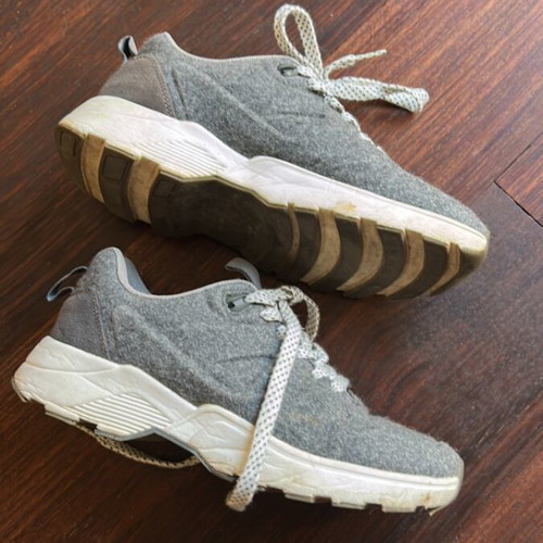 Zara gray fleece athletic shoes size 37 like new with laces