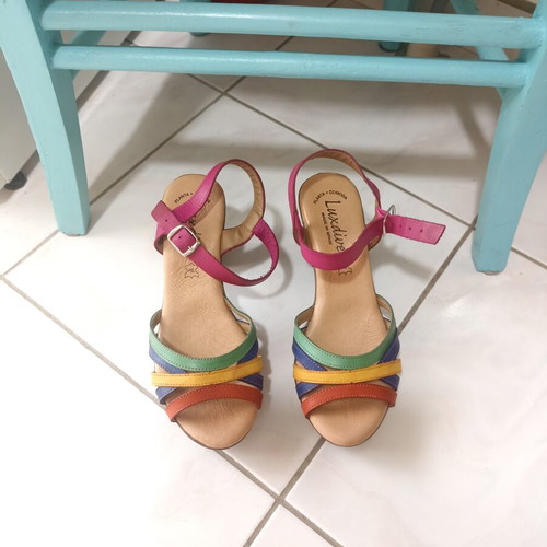 Luxdive women's leather sandals like new, colorful, sizes 37-38