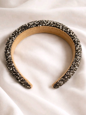 Hairband with rhinestones and pearls new