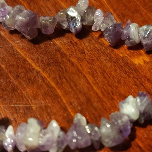 Amethyst necklace new, handmade with purple stones