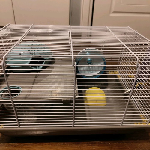 Hamster cage new with double level and accessories