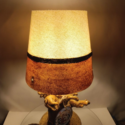 Luxury Tree Root Table Lamp brand new, textile shade
