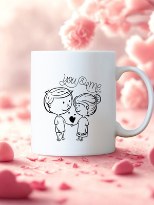 White ceramic mug 325ml for Valentine's Day and anniversary new
