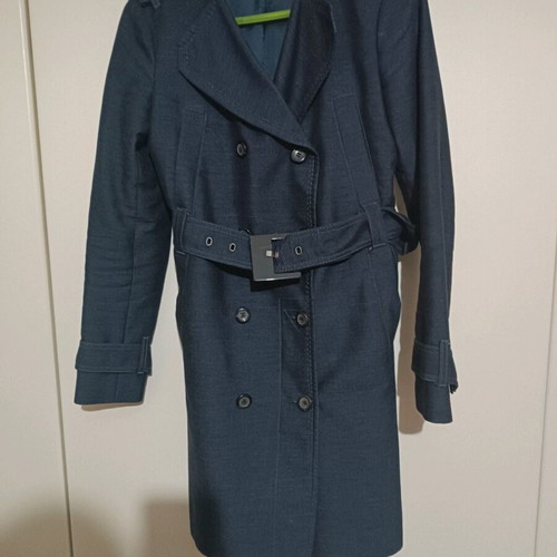 Zara blue trench coat like new with pockets and belt