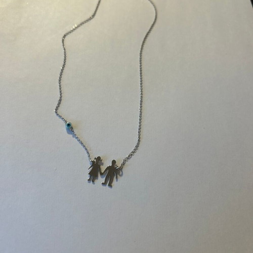 Silver talisman necklace with eye charm like new