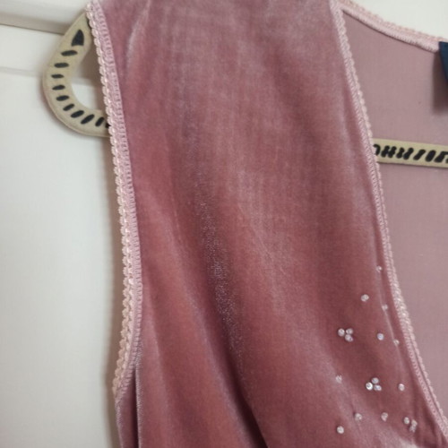 Pink velour knitted sleeveless blouse Sandro Ferrone like new, size Large