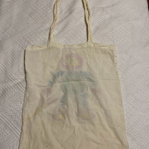 Vintage tote bag used, cotton with robot print from Planetarium