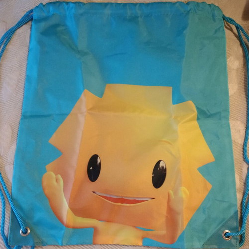 Collectible Yellow drawstring bag authentic, new