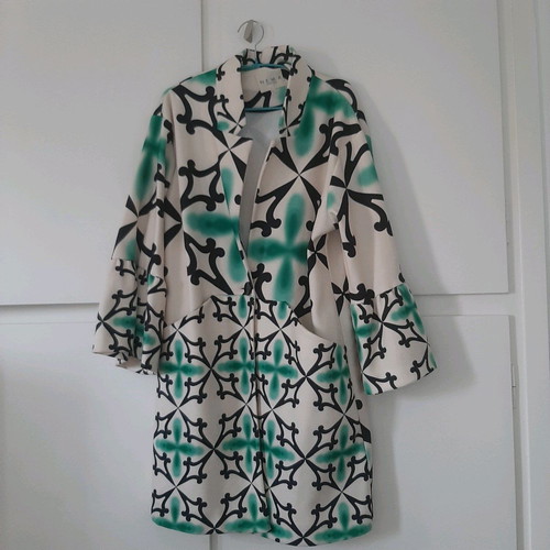 NEMA outerwear used, ecru with green, size M-L