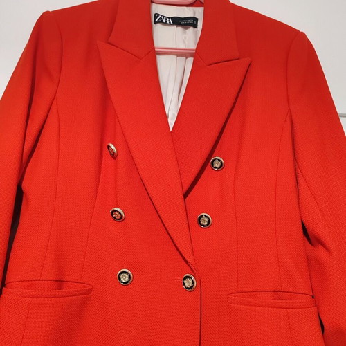 Zara jacket red-coral like new, size large
