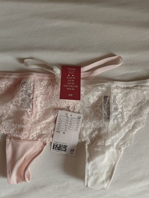 Low Rise Thong 2 Pack size M H&M new, white and pink