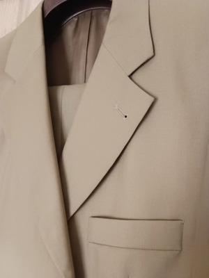 Delius men's suit new, size 52, wool cashmere blend beige