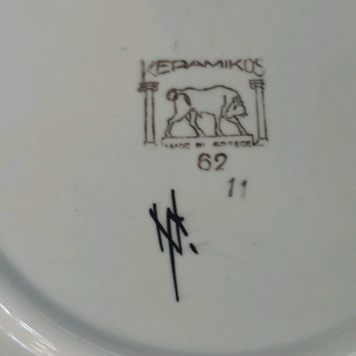 Kerameikos decorative wall plate signed by artist