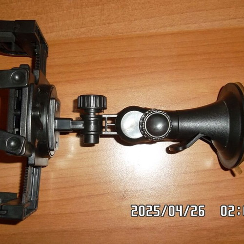 Car phone holder used with suction cup and 2-axis adjustment