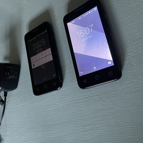 Alcatel One Touch two used smartphones with charger, dual SIM