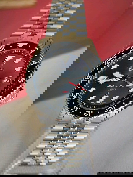 Seiko Mod Black GMT NH34 Automatic watch